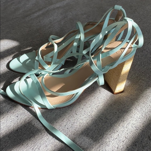 Turquoise strappy heels - Picture 1 of 3